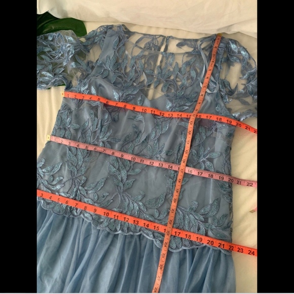 NEW‎ $208 BRIANNA Embellished Mesh Gown in Blue - Picture 8 of 8